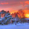 sunset in neighborhood